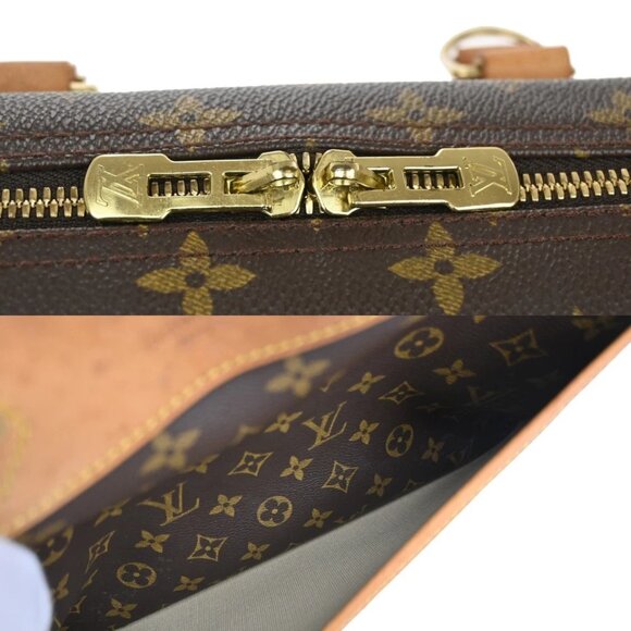 LOUIS VUITTON LV Logo Deauville Hand Bag Monogram Leather Brown 398-082825 - Picture 10 of 16